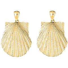 14K or 18K Gold 42mm Shell Earrings