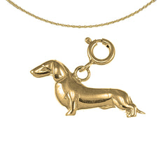Colgante de perro salchicha de oro de 14 quilates o 18 quilates