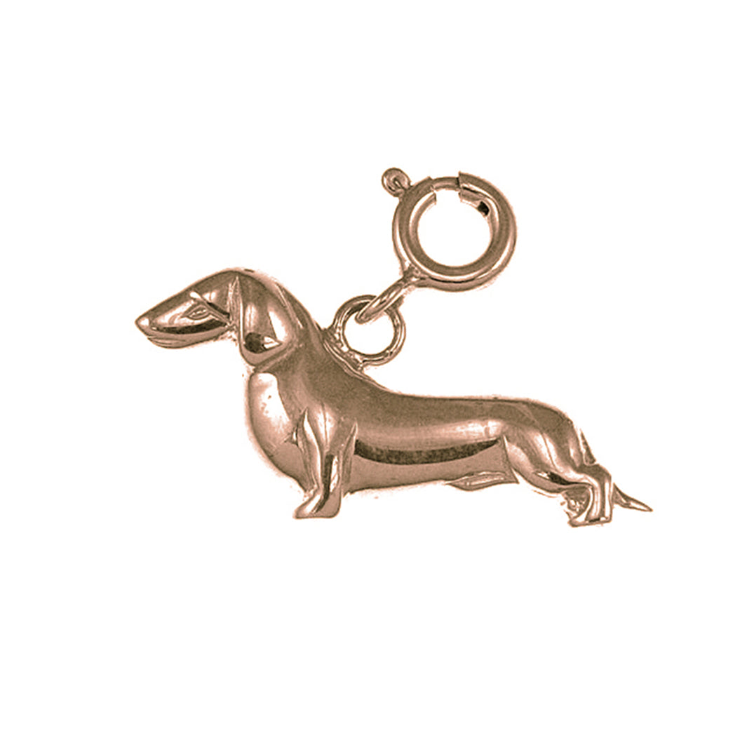14K or 18K Gold Dachshund Dog Pendant