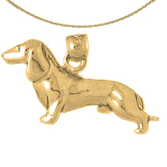 Colgante de perro salchicha de oro de 10K, 14K o 18K