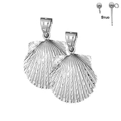 14K oder 18K Gold 29mm Muschelohrringe