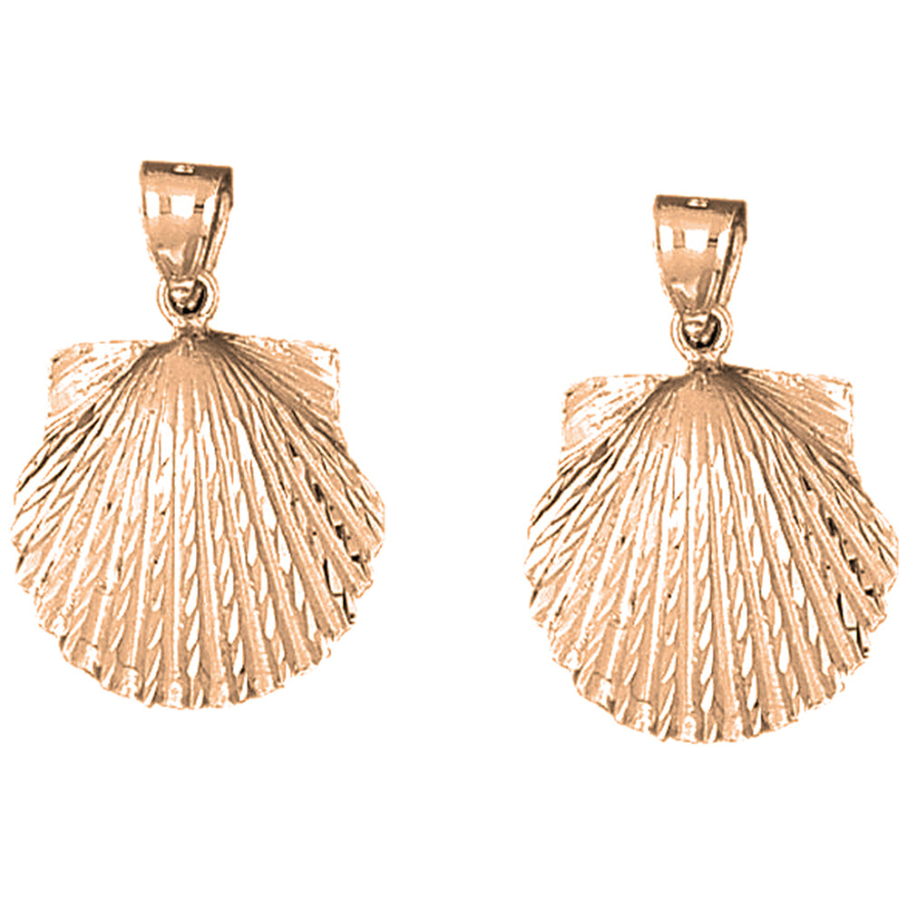 14K or 18K Gold 29mm Shell Earrings