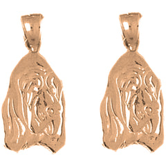 14K or 18K Gold 21mm Dog Earrings