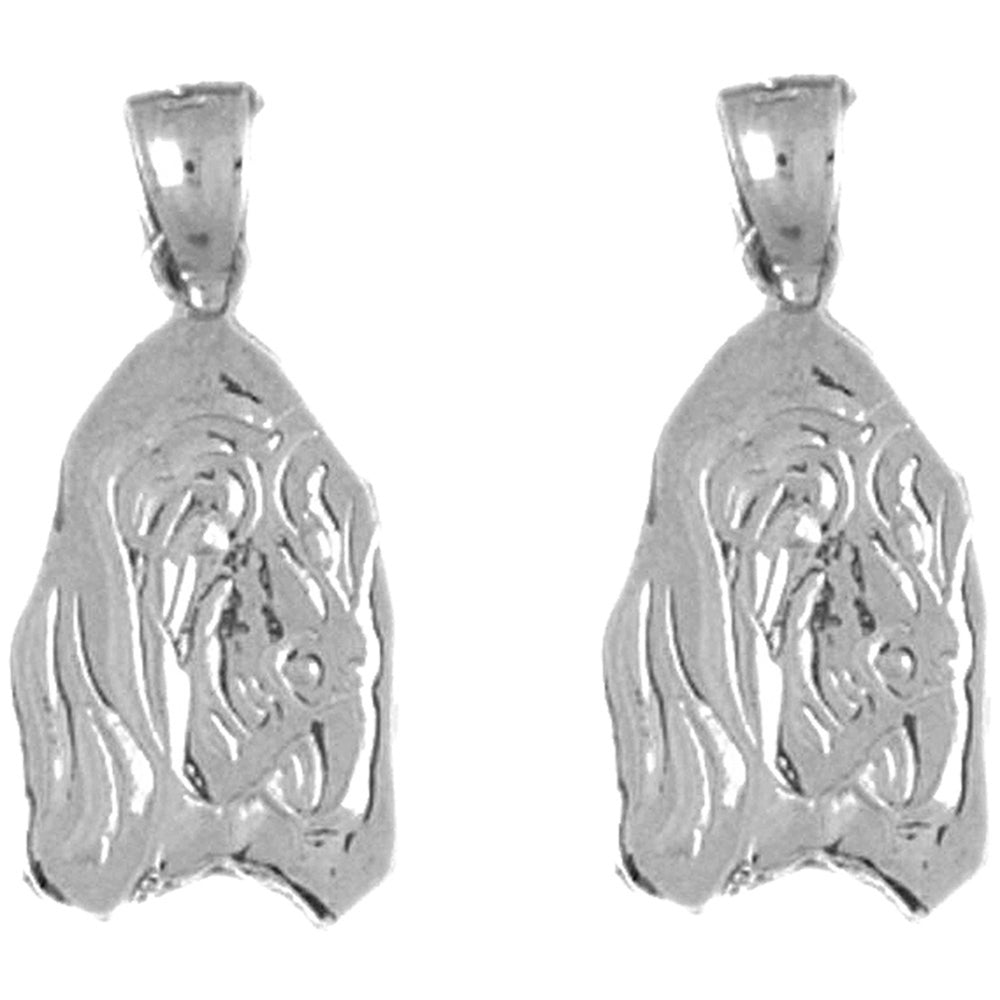 14K or 18K Gold 21mm Dog Earrings