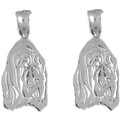 Sterling Silver 21mm Dog Earrings