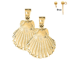 14K or 18K Gold Shell Earrings
