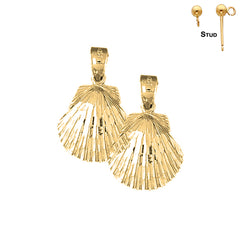 14K or 18K Gold Shell Earrings