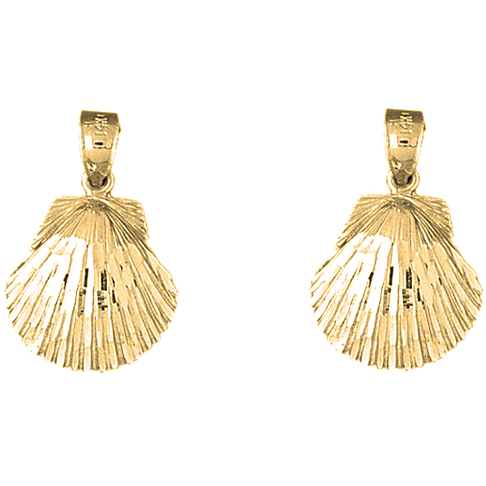 14K or 18K Gold 23mm Shell Earrings