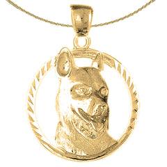 Colgante de perro pastor alemán de oro de 10 quilates, 14 quilates o 18 quilates