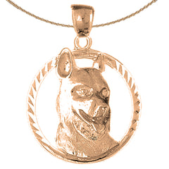 Colgante de perro pastor alemán de oro de 10 quilates, 14 quilates o 18 quilates