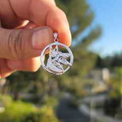 10K, 14K or 18K Gold German Shepard Dog Pendant