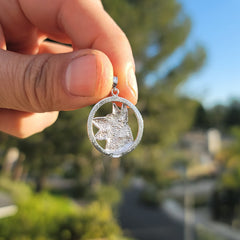 Colgante de perro pastor alemán de oro de 10 quilates, 14 quilates o 18 quilates