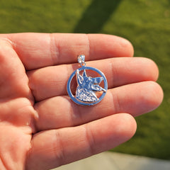 Colgante de perro pastor alemán de oro de 10 quilates, 14 quilates o 18 quilates