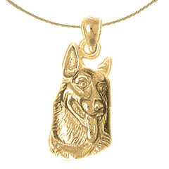 10K, 14K or 18K Gold German Shepard Dog Pendant