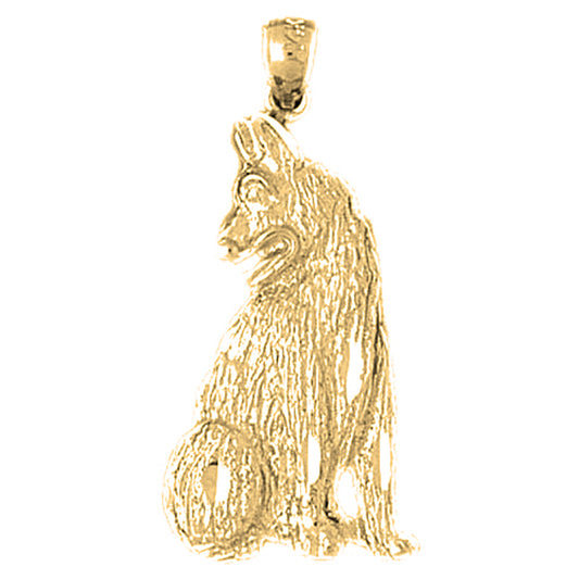 10K, 14K or 18K Gold German Shepard Dog Pendant