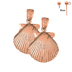 14K or 18K Gold Shell Earrings