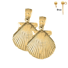 14K or 18K Gold Shell Earrings