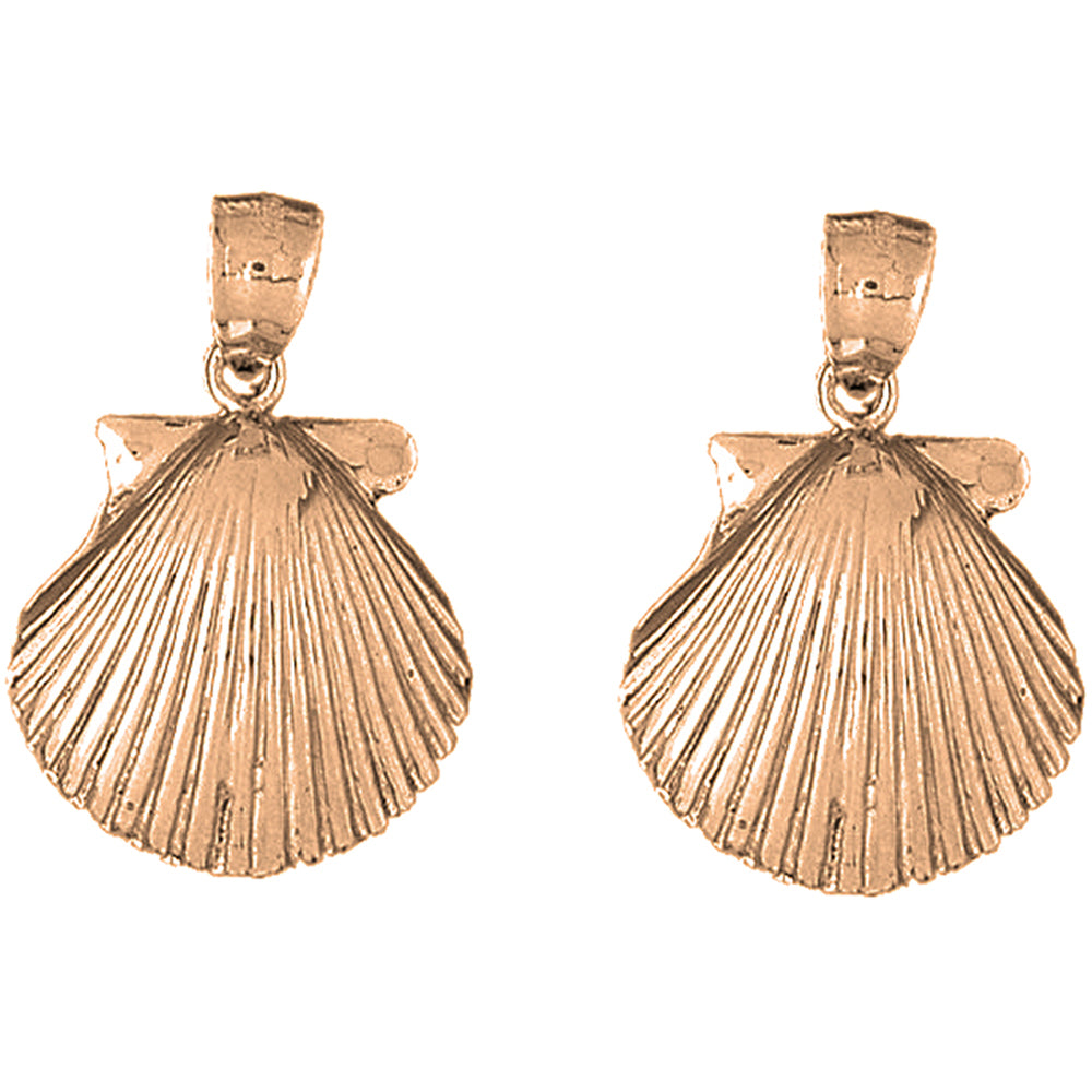 14K or 18K Gold 32mm Shell Earrings