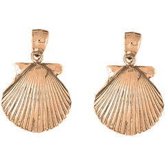 14K or 18K Gold 32mm Shell Earrings