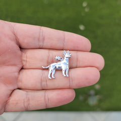 Colgante de perro chihuahua de oro de 10K, 14K o 18K