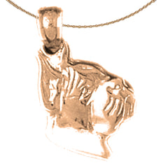 Colgante de perro de oro de 14 quilates o 18 quilates