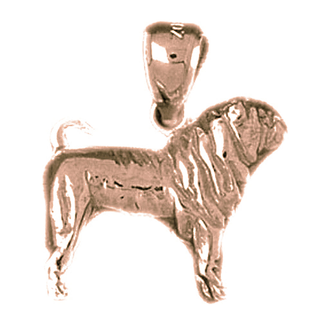 10K, 14K or 18K Gold Dog Pendant