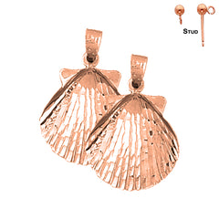 14K or 18K Gold Shell Earrings