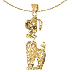 Colgante de perro caniche de oro de 10K, 14K o 18K