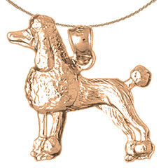 10K, 14K or 18K Gold Poodle Dog Pendant