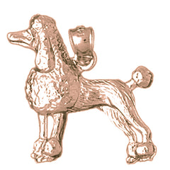 10K, 14K or 18K Gold Poodle Dog Pendant
