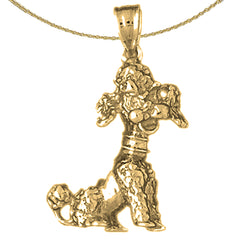 Colgante de perro caniche de oro de 10K, 14K o 18K