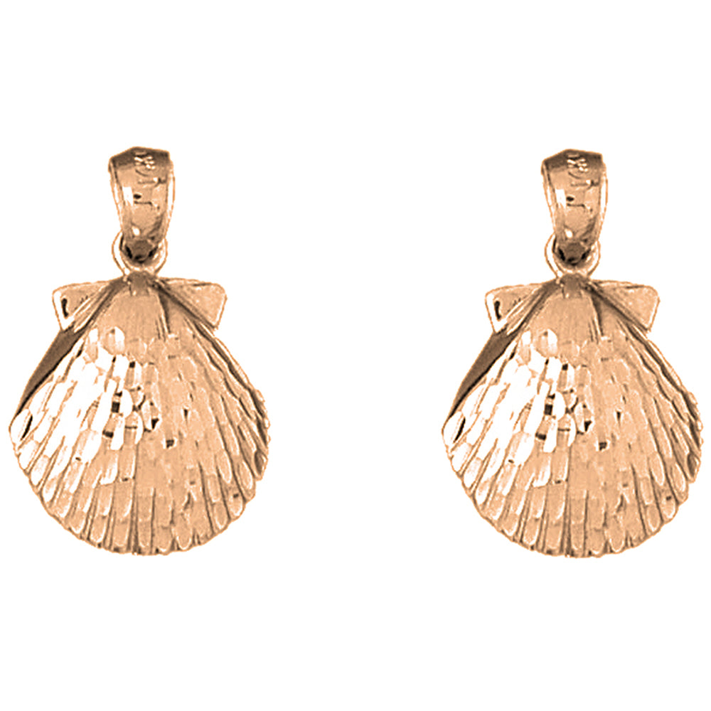 14K or 18K Gold 24mm Shell Earrings