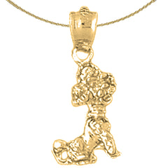 14K or 18K Gold Poodle Dog Pendant