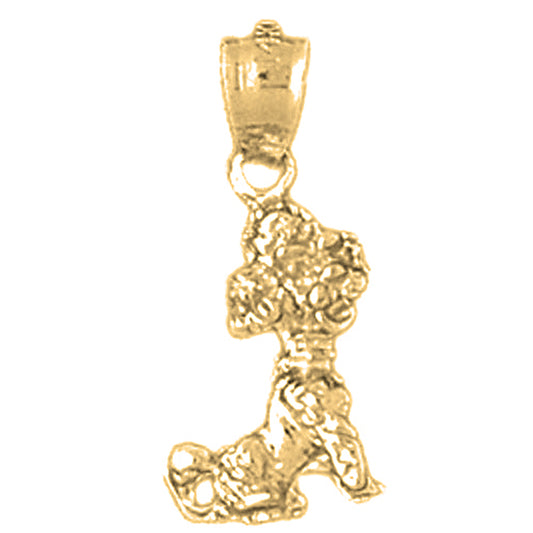 14K or 18K Gold Poodle Dog Pendant