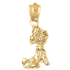 14K or 18K Gold Poodle Dog Pendant