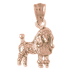 14K or 18K Gold Poodle Dog Pendant