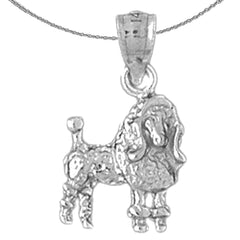 Colgante de perro caniche de oro de 14 quilates o 18 quilates
