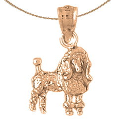 Colgante de perro caniche de oro de 14 quilates o 18 quilates