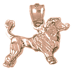 10K, 14K or 18K Gold Poodle Dog Pendant