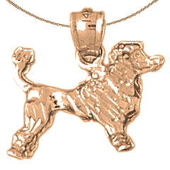 Colgante de perro caniche de oro de 10K, 14K o 18K