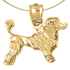 Colgante de perro caniche de oro de 10K, 14K o 18K