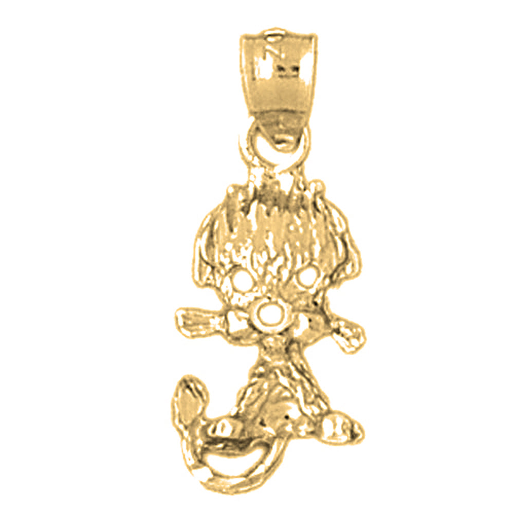 14K or 18K Gold Poodle Dog Pendant