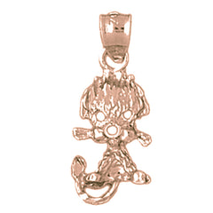 14K or 18K Gold Poodle Dog Pendant