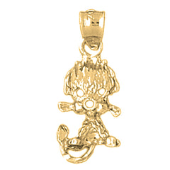 14K or 18K Gold Poodle Dog Pendant
