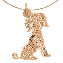Colgante de perro caniche de oro de 14 quilates o 18 quilates