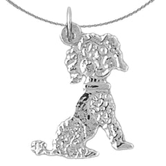 Colgante de perro caniche de oro de 14 quilates o 18 quilates