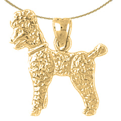 Colgante de perro caniche de oro de 14 quilates o 18 quilates