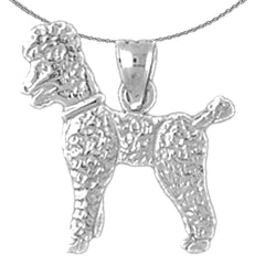 Colgante de perro caniche de oro de 14 quilates o 18 quilates