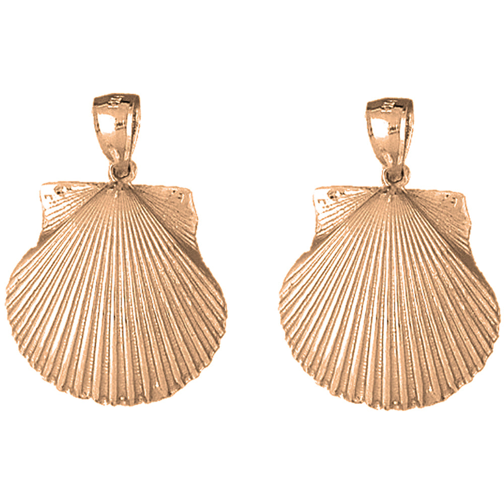 14K or 18K Gold 31mm Shell Earrings