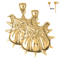 14K or 18K Gold Bulldog Earrings
